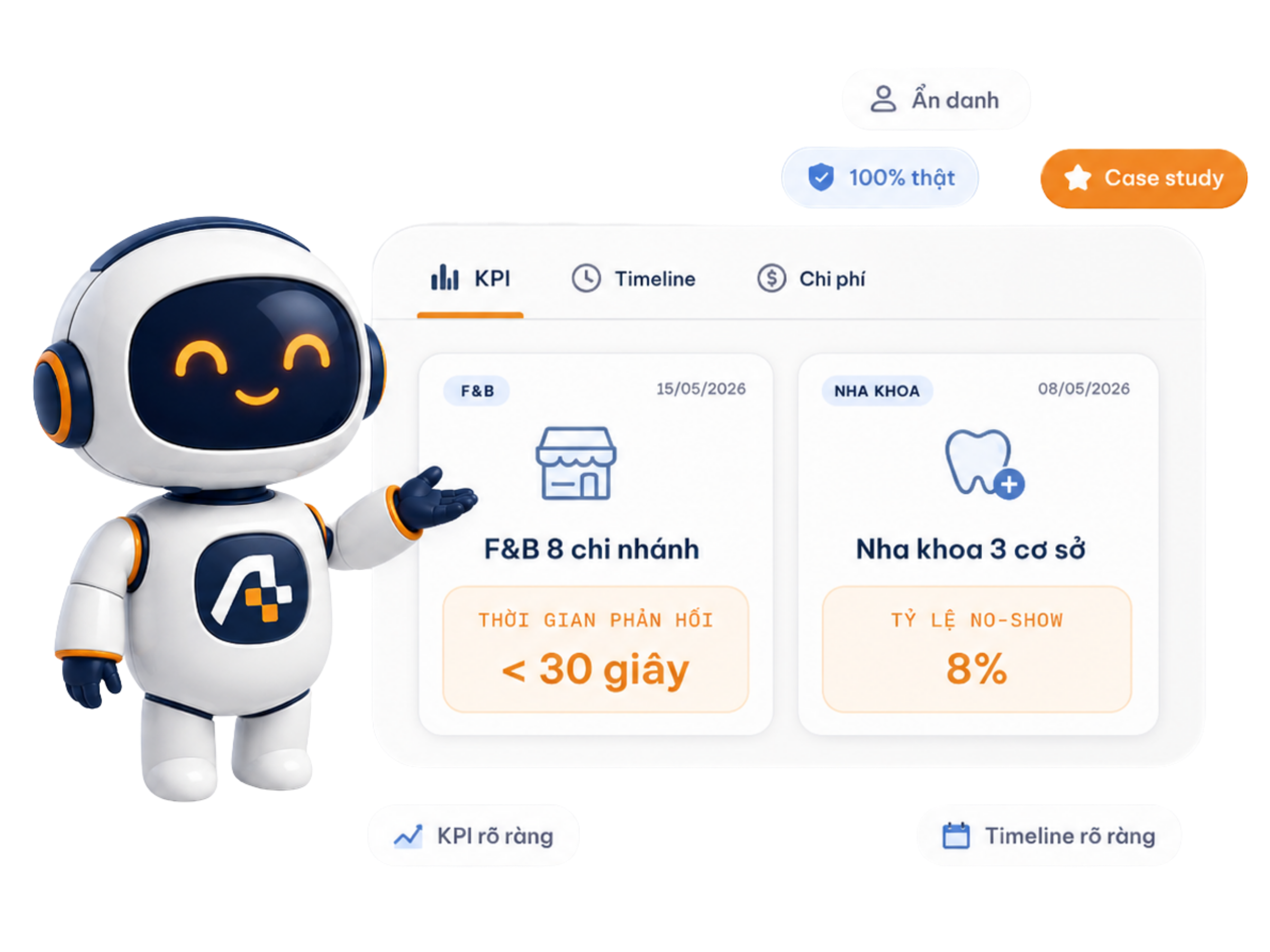 Case study triển khai AI Agents thực tế — KPI cụ thể, timeline rõ ràng